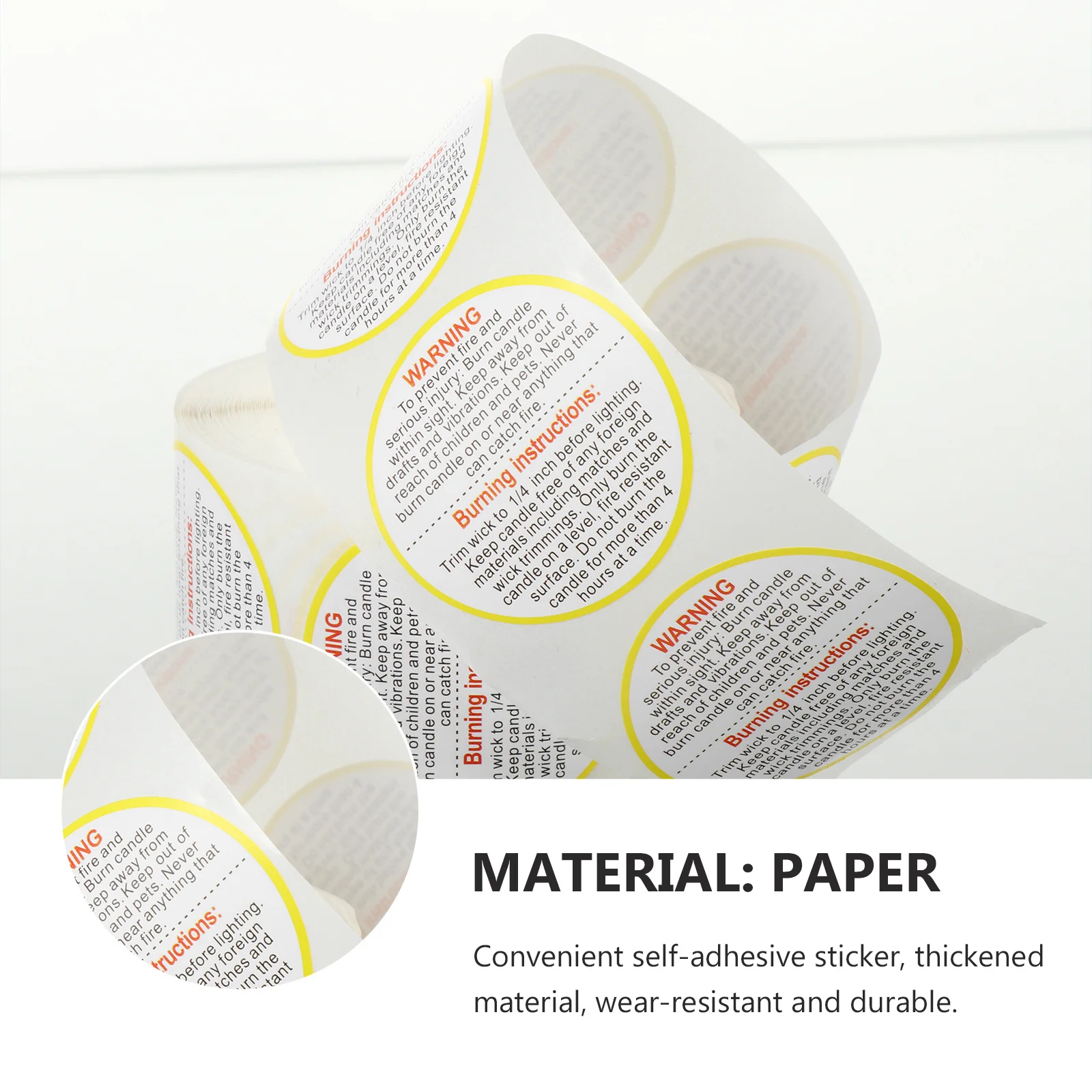 1 لفة ملصق أمان قابل للإزالة ملصق تحذير مقاوم للماء لختم تعليمات الرعاية الدقيقة لحاوية الجرة