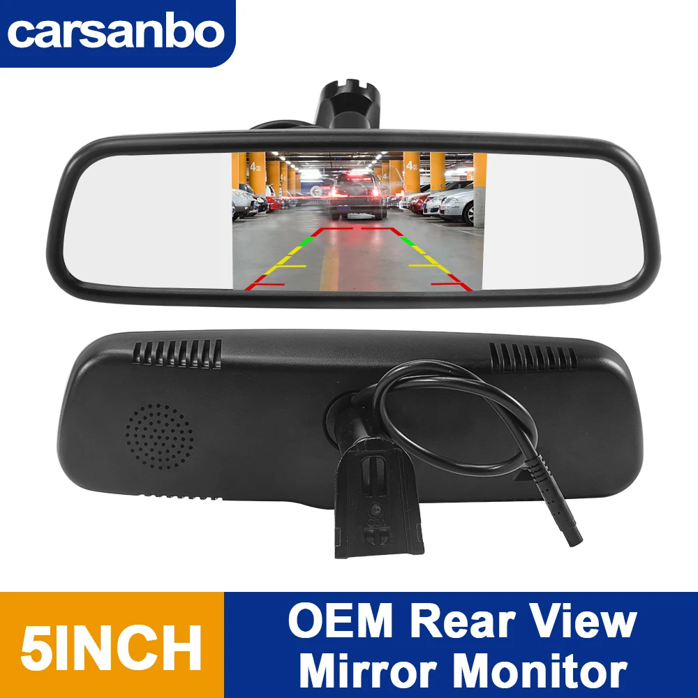 Carsanbo 5.1 بوصة OEM مرآة الرؤية الخلفية Hd الوسائط المتعددة مرآة الرؤية الخلفية المتكاملة صالح لتويوتا نيسان هوندا بويك فورد الخ