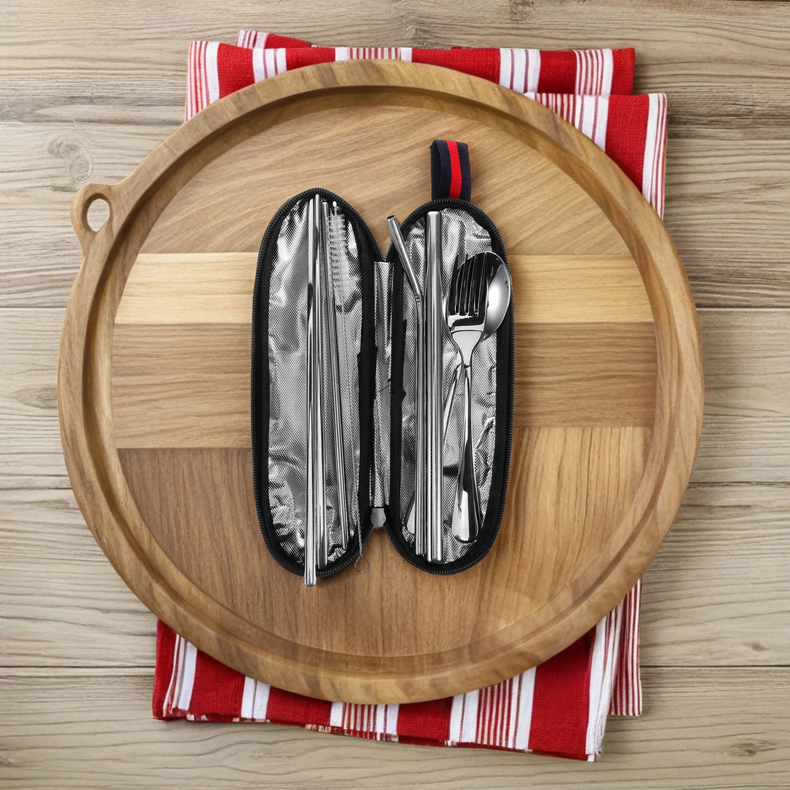 

1 set Portable Stainless Steel Tableware Set Outdoor Camping Utensils Durable 304 Material Lightweight Compact Design For Travel