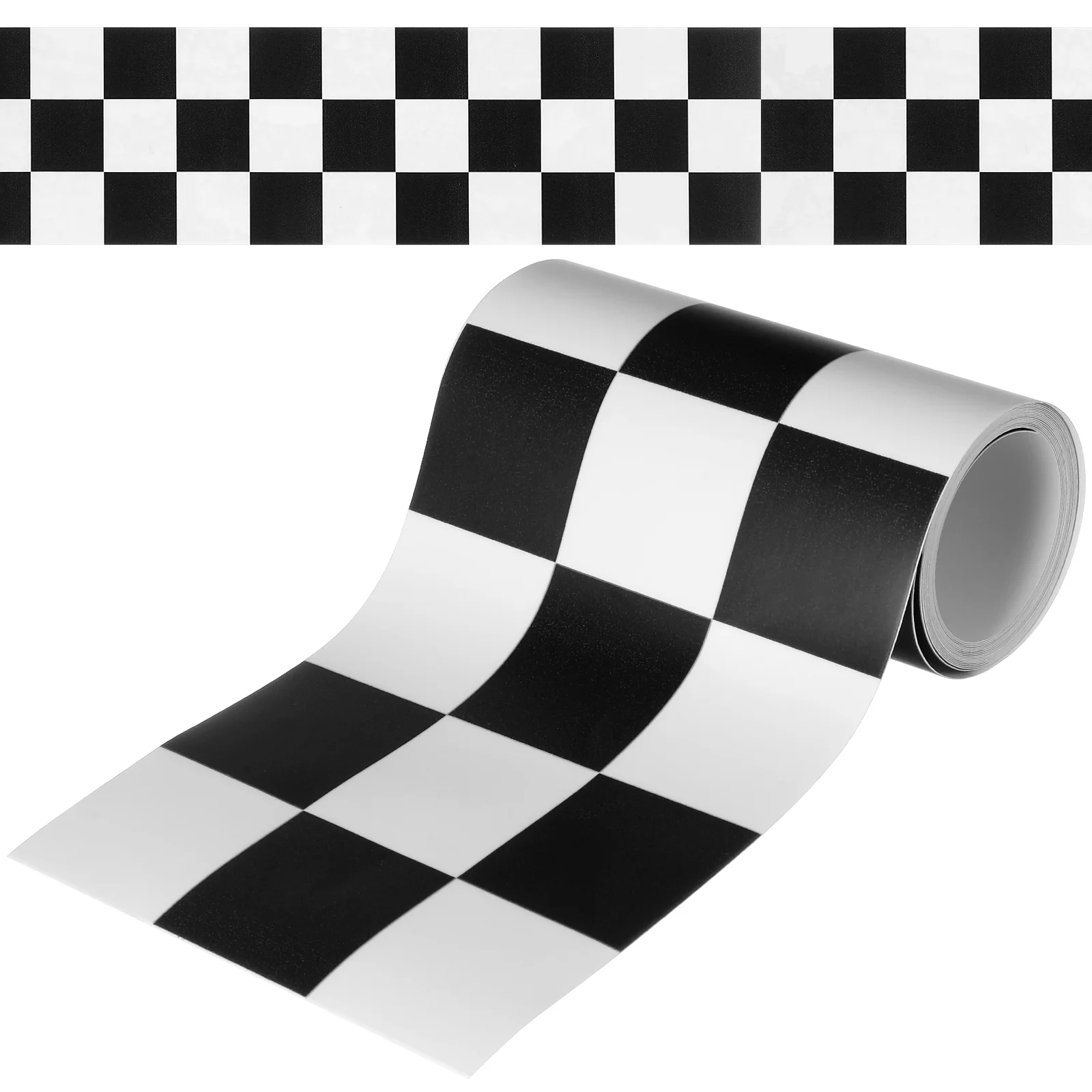 Black White Bulletin Border Sticker Bathroom Wall Stickers Nail Decoration Blackboard Borders Checkered Flag Trim Paper Pvc