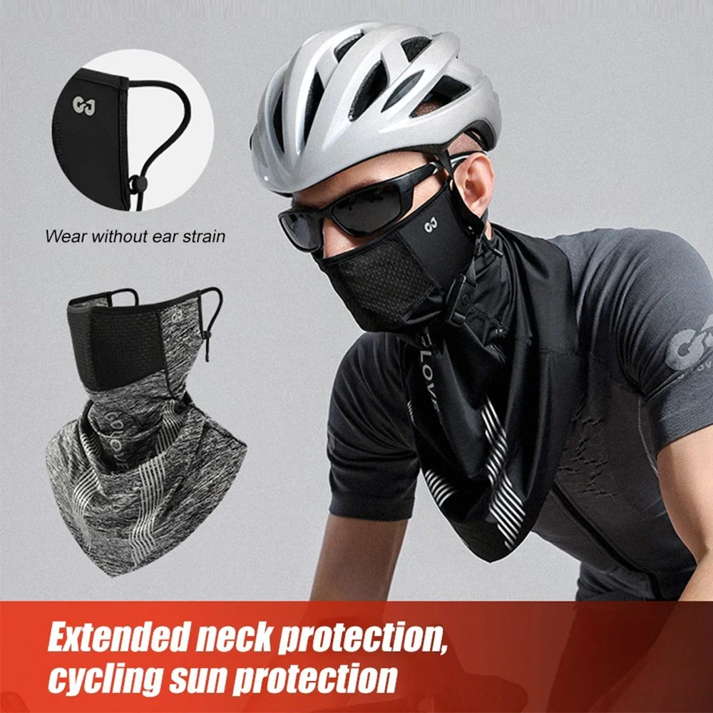 

1Pcs Cycling Mask with Ear Loops Neck Gaiter Balaclava Cover for Outdoors Breathable Ice Silk Head Cover for Men and Women