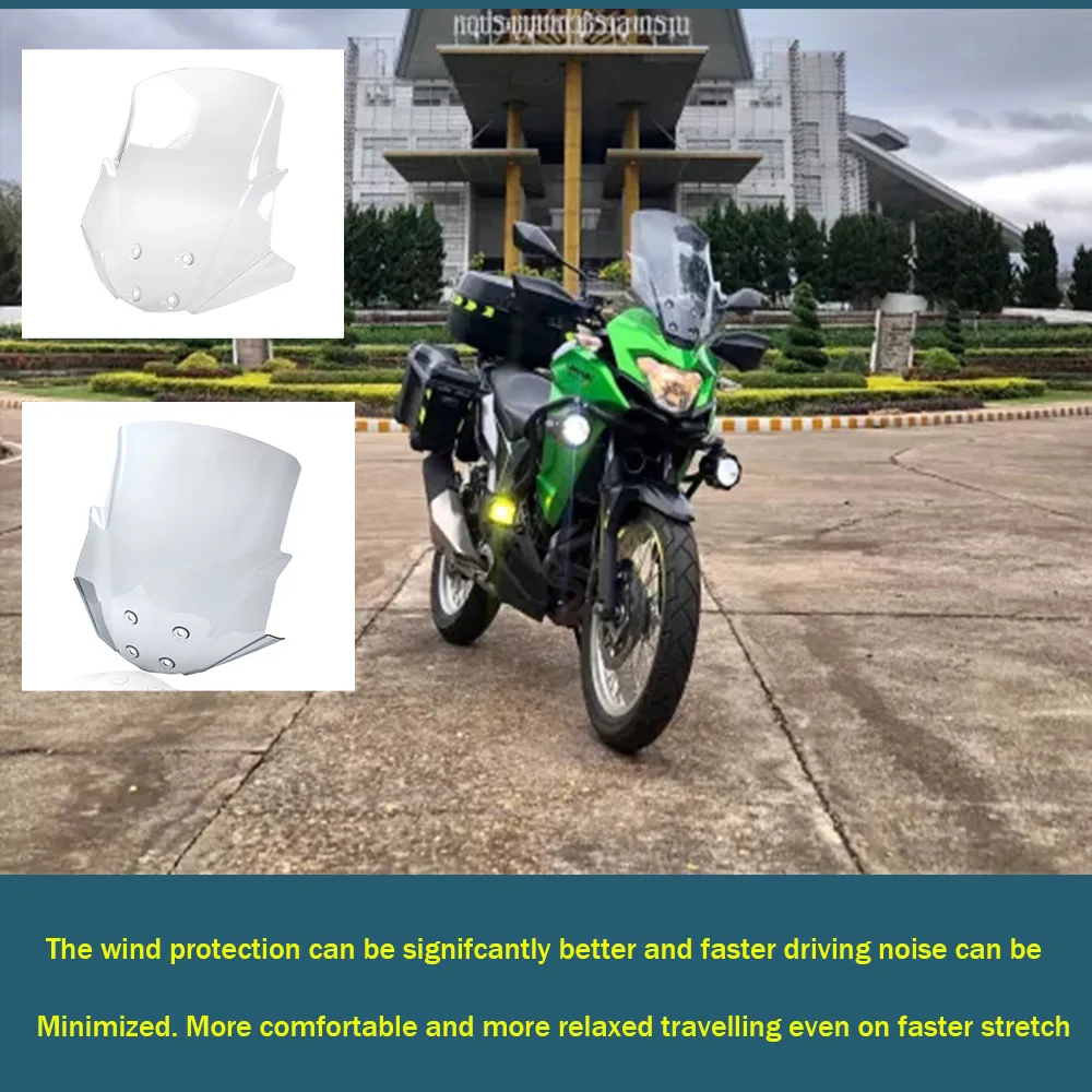 لـ Kawasaki VersysX 300 2017-2024 درع شاشة الرياح الأمامية منحرف الهواء ملحقات الزجاج الأمامي للدراجات النارية #2