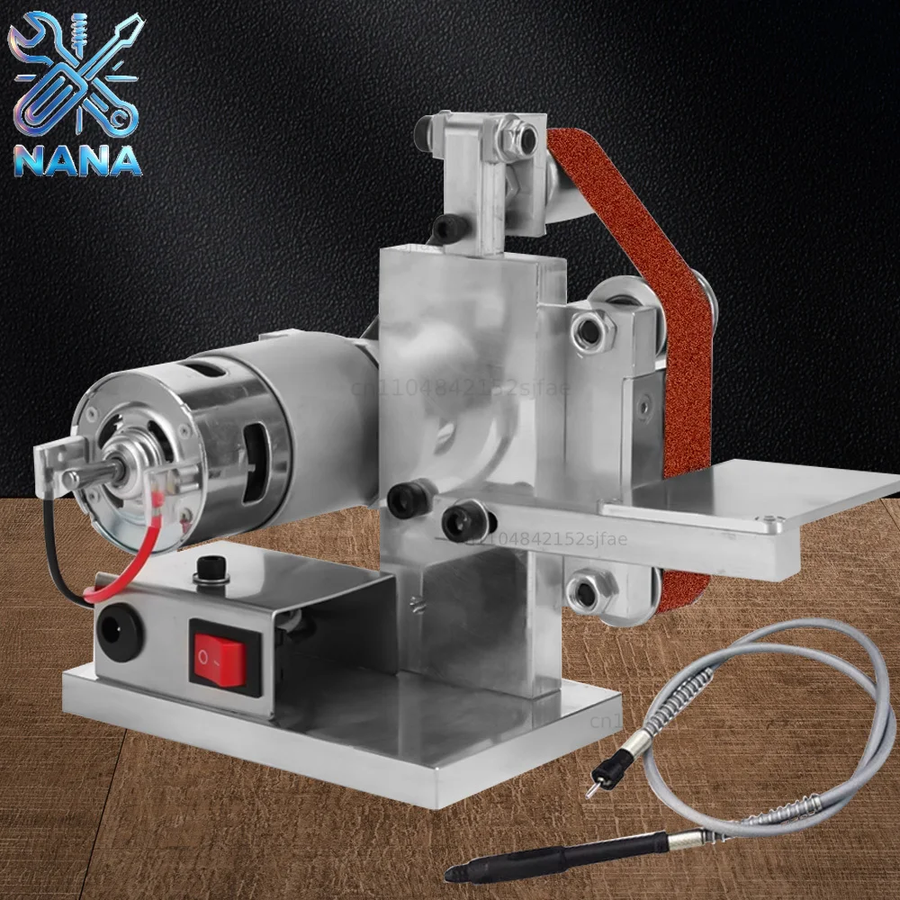 Mini Electric Belt Sander Polishing Grinding Machine Cutter Edges Sharpener Multifunctional Grinder Adjustable Woodworking Tools
