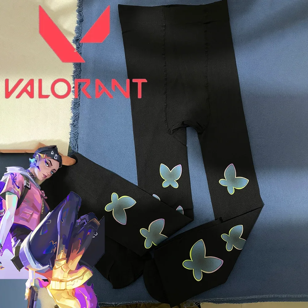 جديد 2025 لعبة القرنفل الشجاع تأثيري الكبار النساء مرونة جوارب طويلة فراشة طباعة زي ملحق هالوين موحدة الدعامة