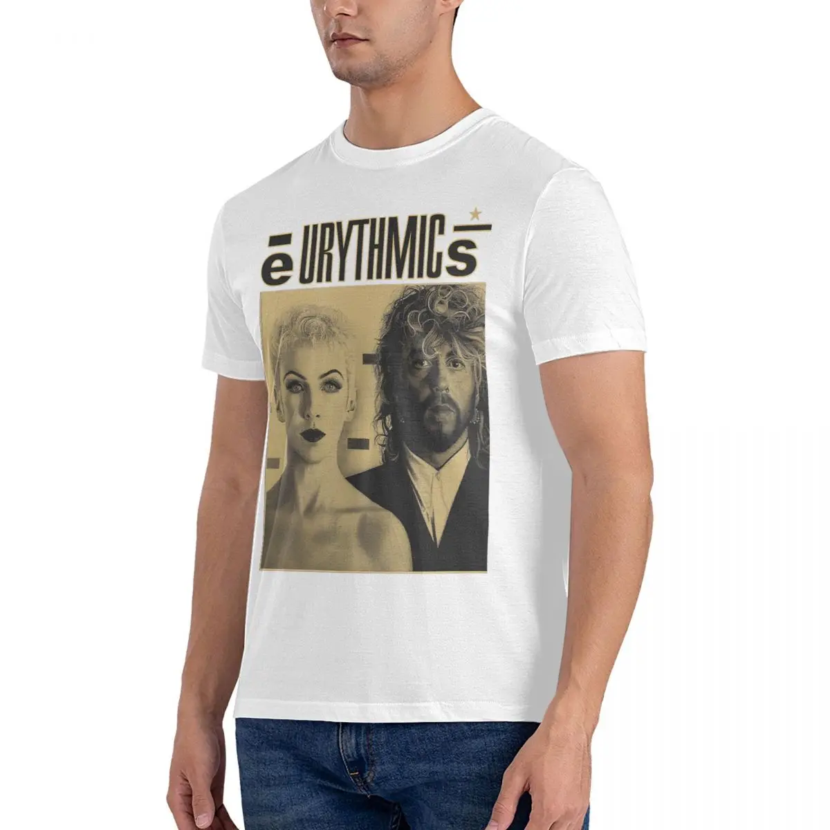 Men Pop Star T Shirts E-Eurythmics Pure Cotton Clothing Unique Short Sleeve O Neck Tee Shirt 6XL T-Shirt