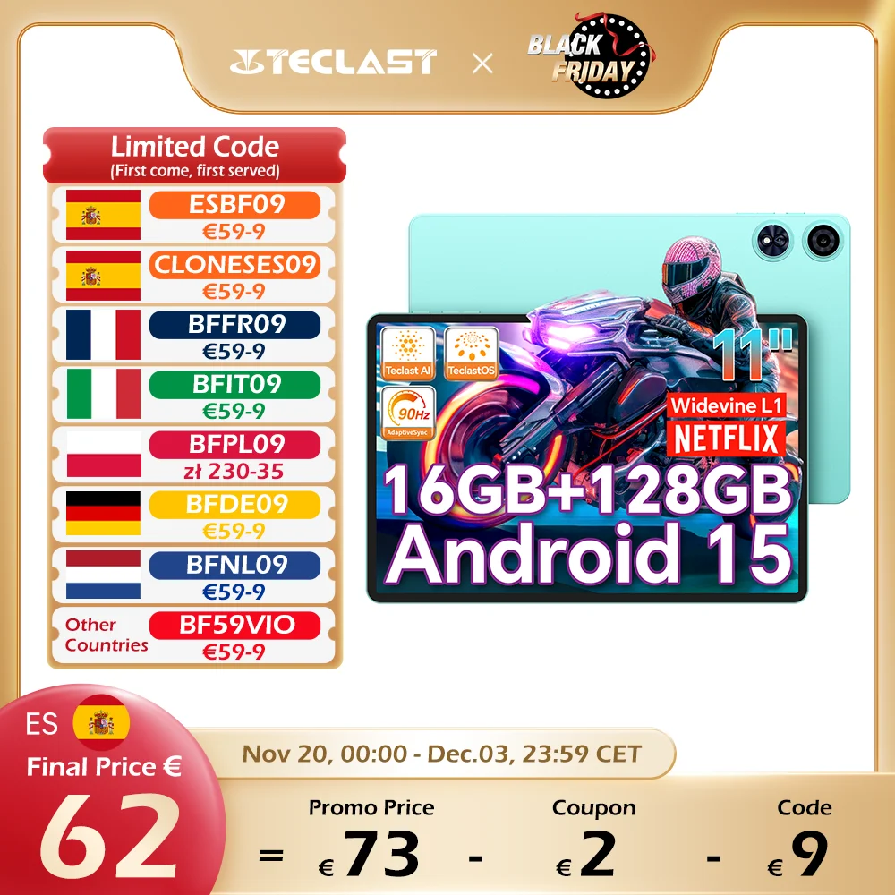?Nouveau? Tablette Android 15 Teclast P50Ai 11 pouces 90Hz (6 Go + 10 Go) Max.16 Gobgb Ram 128 Go Lpddr5 1280X800 Allwinner A733-Ai Octa-Core ?Nouveau? Tablette Android 15 Teclast P50Ai 11 pouces 90Hz (6 Go + 10 Go) Max.16 Gobgb Ram 128 Go Lpddr5 1280X800 Allwinner A733-Ai Octa-Core