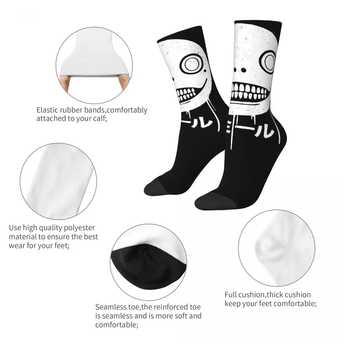 Emil NieR Automata calcetines de vestir antideslizantes para hombres, juego de Cosplay, regalo