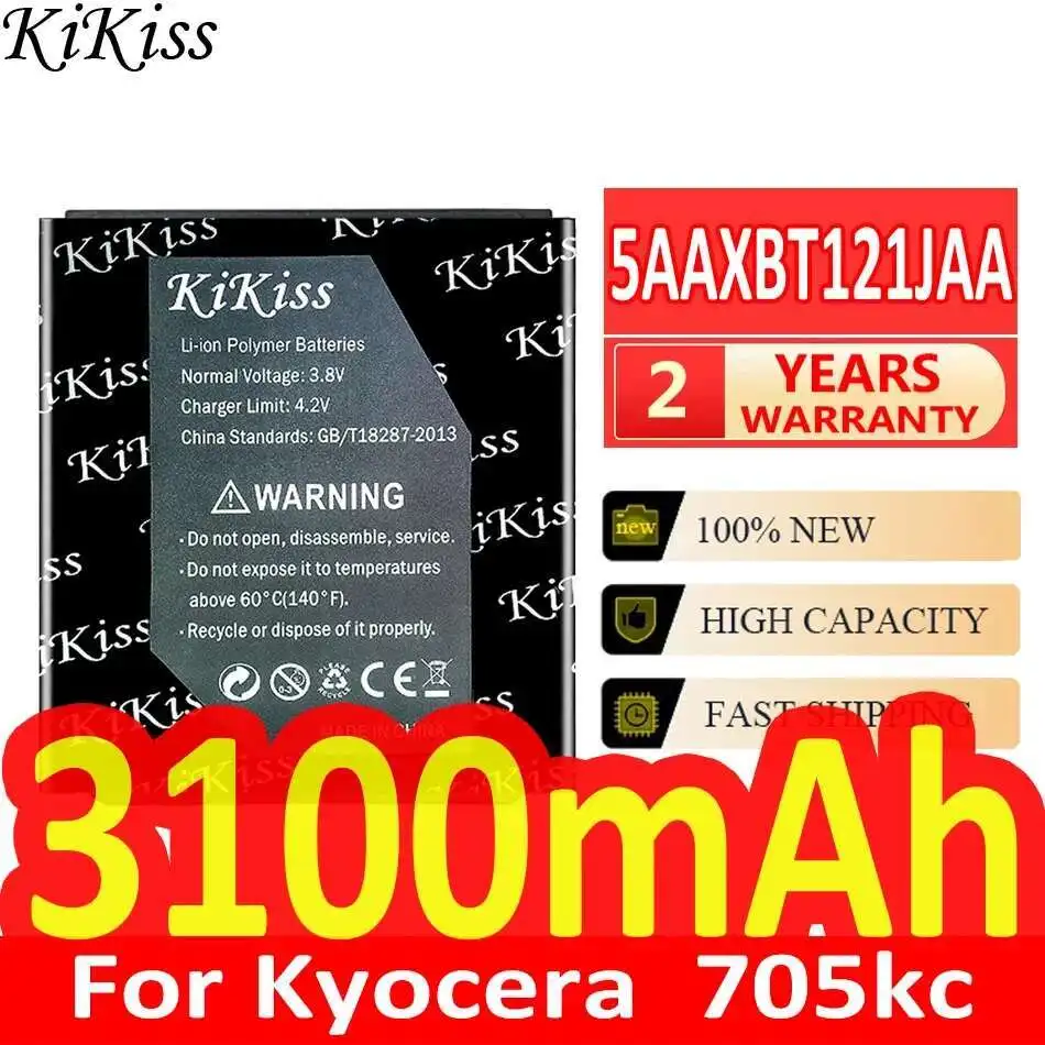 

Аккумулятор мобильного телефона 3100 мАч для Kyocera Kyocera 705kc 5AAXBT121JAA, долговечный, высокая совместимость