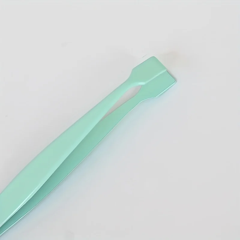 Präzisions-Wimpernpinzette für untere Wimpern, Anfänger-Wimpernpinzette mit flachen, breiten Spitzen, hochwertiger Wimpernapplikator aus Edelstahl, rutschfest