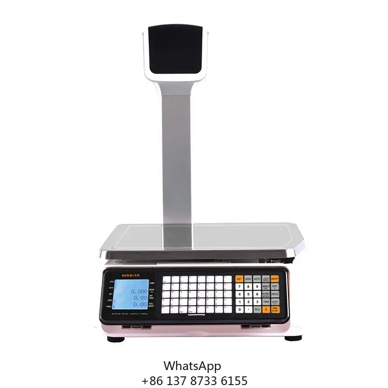 Weighing RONGTA RLS1515 30kg Fresh Base Plus AI Electronic Scale Cash Register With Label Printer Label Printing Scale