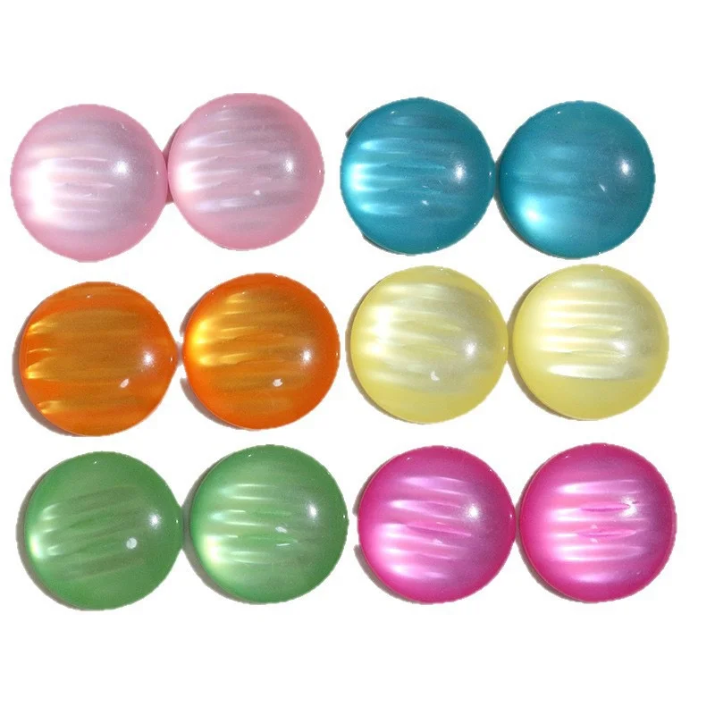 Wholesale 50pcs/lot 24mm color print geometry rounds shape resin cabochon beads diy jewelry garment hair accessory