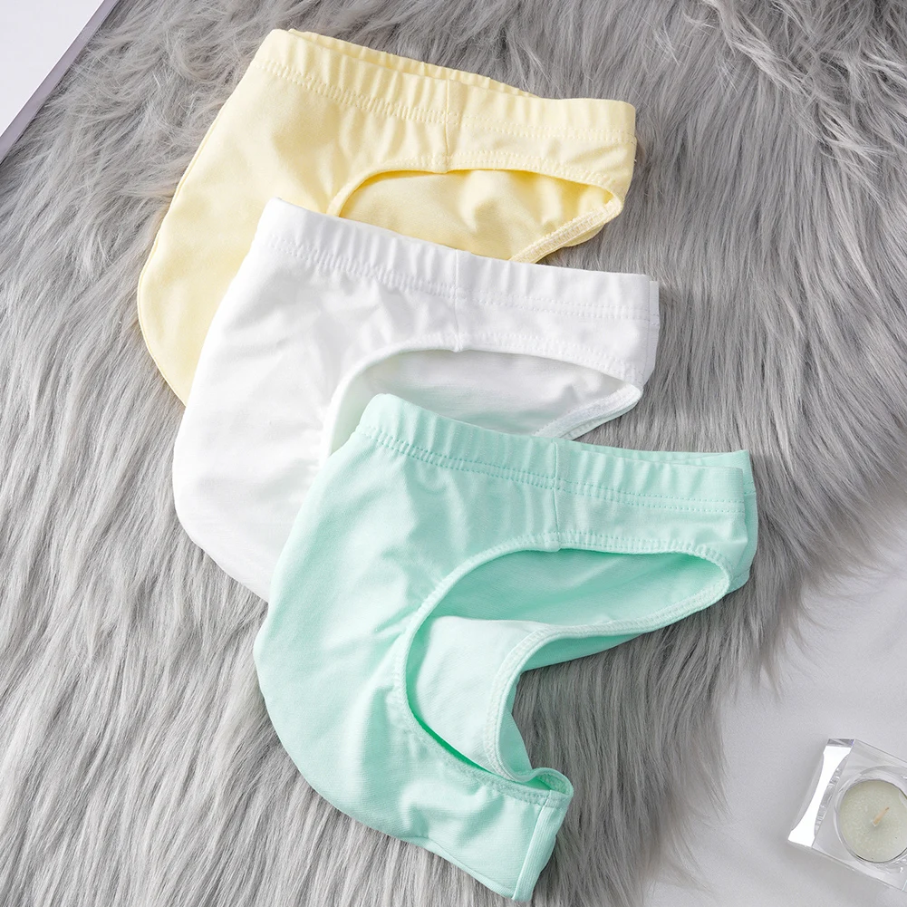 Men Cotton Briefs Comfortable Underwear Solid Low-Rise Bulge Pouch Sexy Accessories For Men Breathable Underpants Men's Clothing