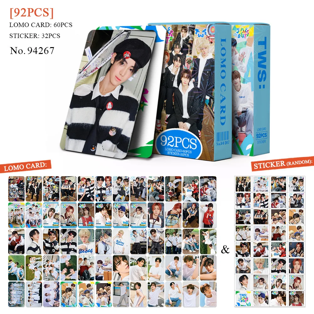 92Pcs/Set Idol TWS New Album Sticker Lomo Cards HD Printd Photocards High Quality SHINYU DOHOON YOUNGJAE Fans Collection Gifts