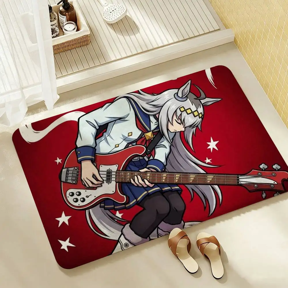 Pretty Anime D-Derby O-Oguri Cap Shower Room Absorbent Small Floor Mat Soft Comfortable Decorative Foot Mat