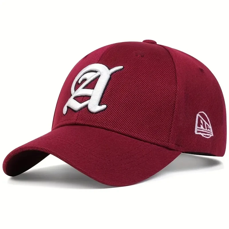 Unisex-Baseballmützen mit Buchstaben-A-Stickerei, für Frühling und Herbst, für den Außenbereich, verstellbare Freizeithüte, Papa-Hut, Sonnenschutzhut – Detail 5
