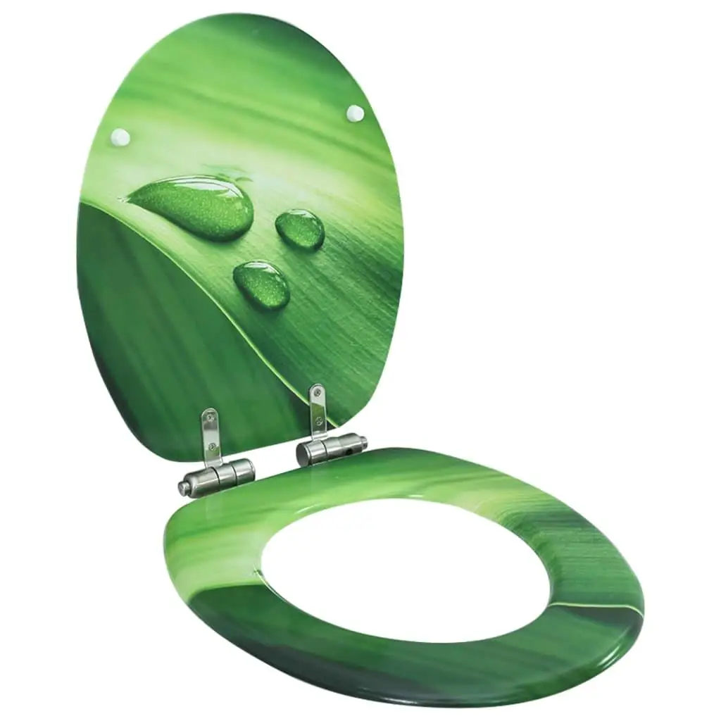 

Toilet Seat Soft Close Lid Green Water Drop Design