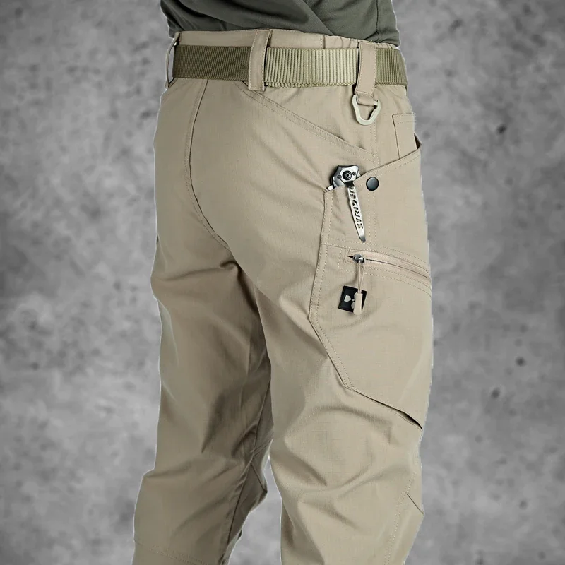 سراويل عمل ضيقة قابلة للتمدد متعددة الجيوب للرجال، ملابس خارجية غير رسمية، سراويل تكتيكية قتالية عسكرية #4