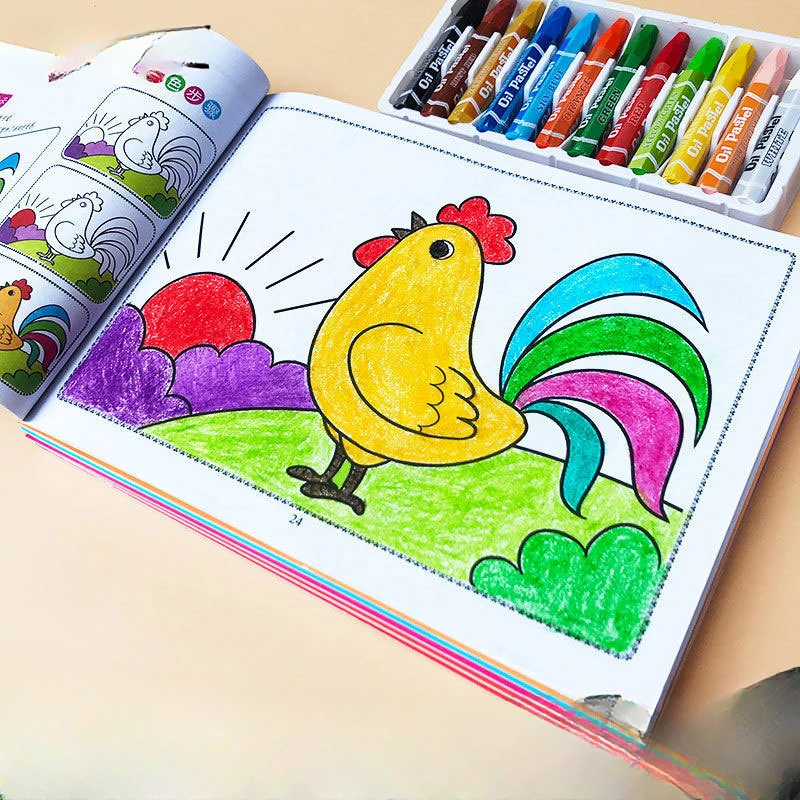 

6Pcs Small Hand Coloring Kindergarten Small, Middle and Large Class Painting Simple Entry Children Learn Painting Book Coloring