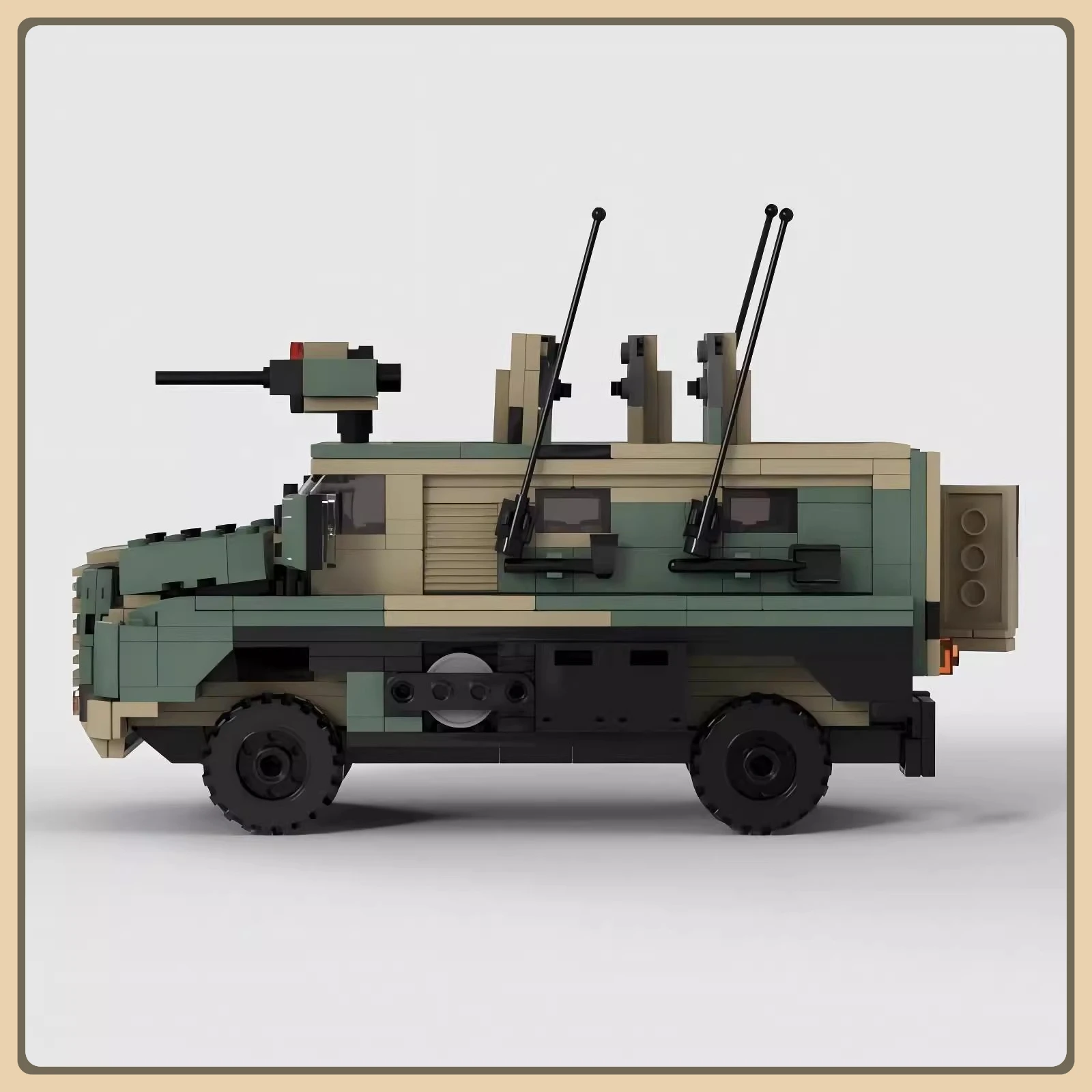 

MOC- 142062 Строительные блоки, модель бронеавтомобиля Bushmaster, военная серия, мелкие частицы, креативный подарочный набор строительных блоков «сделай сам»