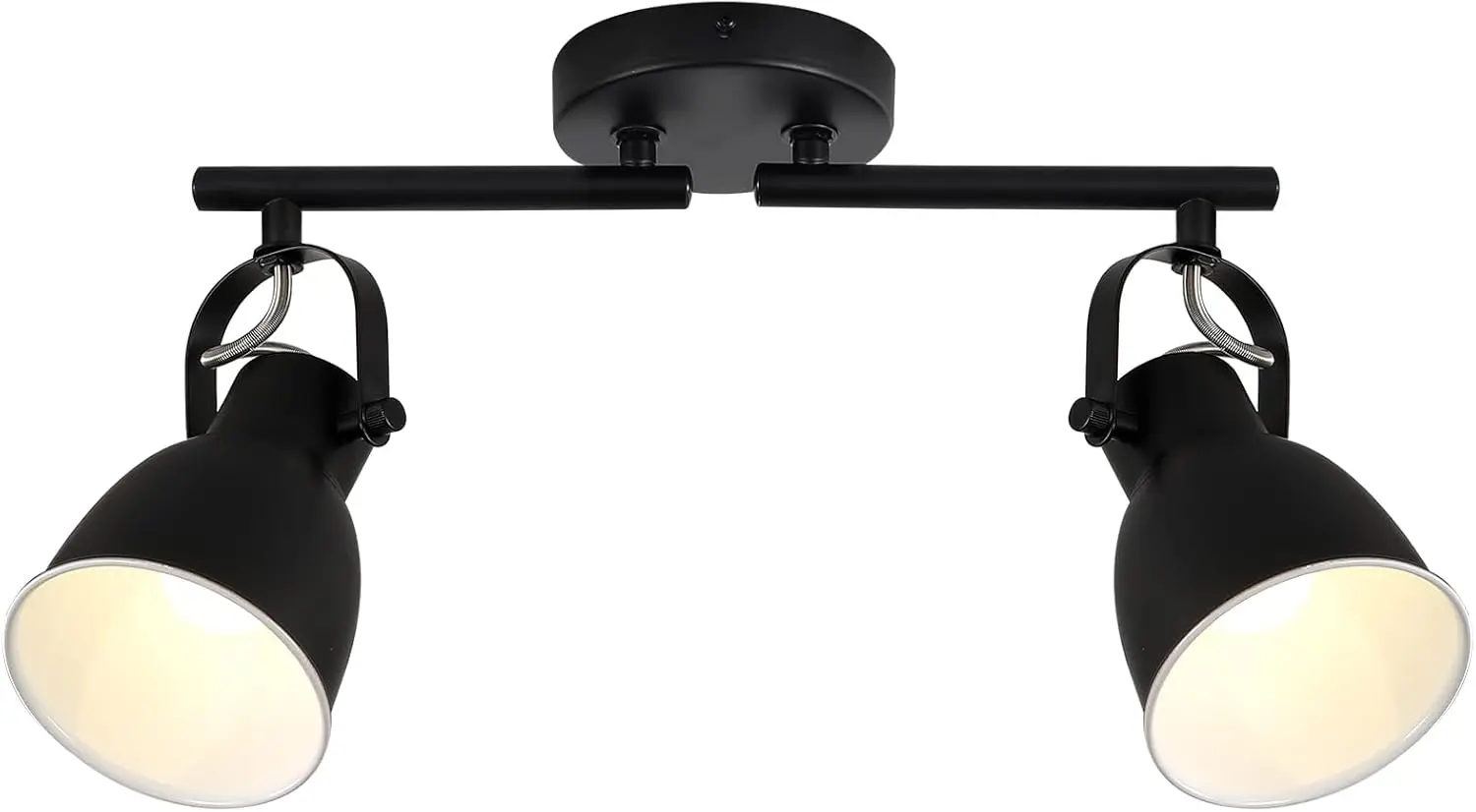 

2-Light Black Farmhouse Track Lighting - Wall/Ceiling Mount for Kitchen & Dining Room