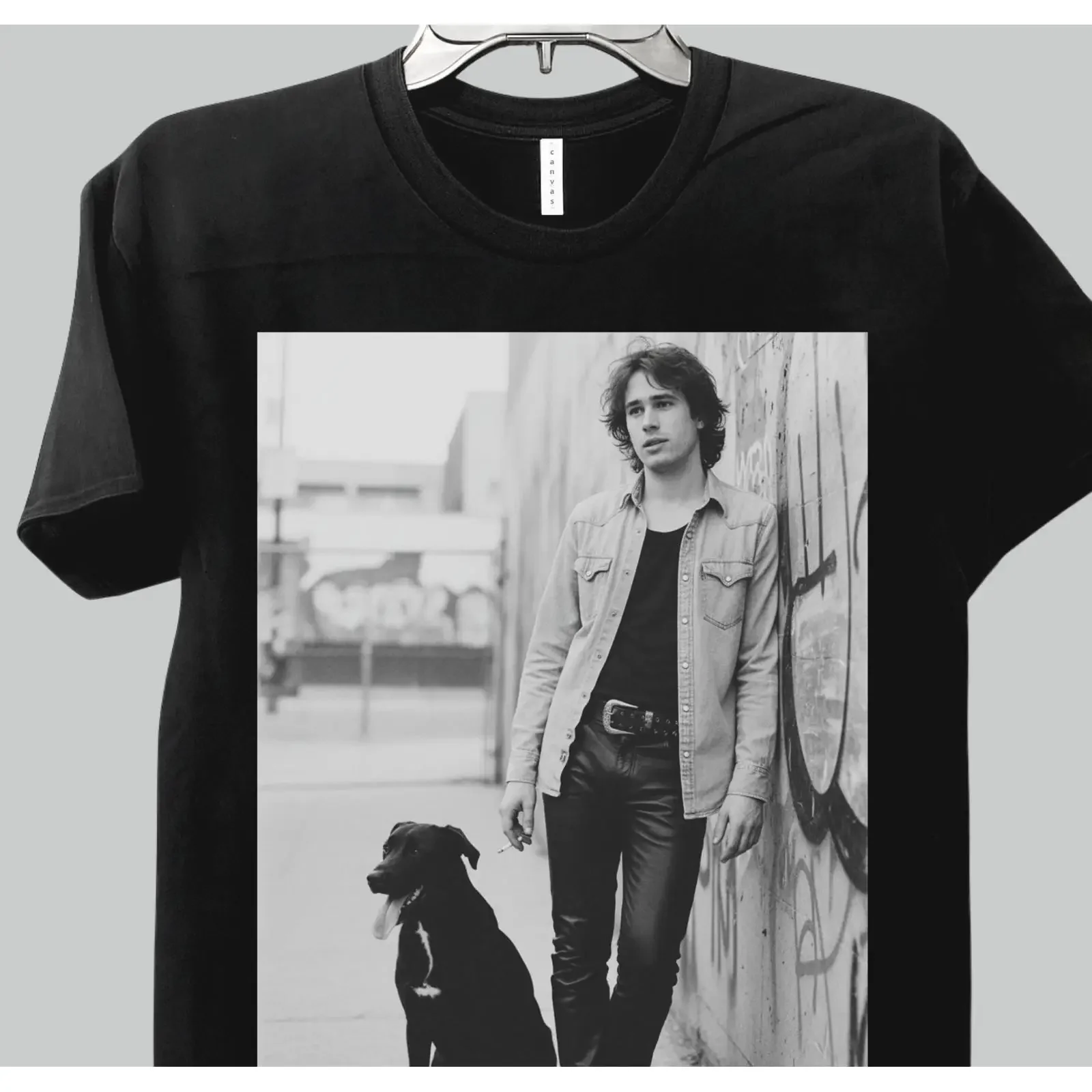 Jeff Buckley T Shirt 90s Alternative Rock Singer  vintage Washed Stylish Slightly Top For Everyday Wear fashion Casual