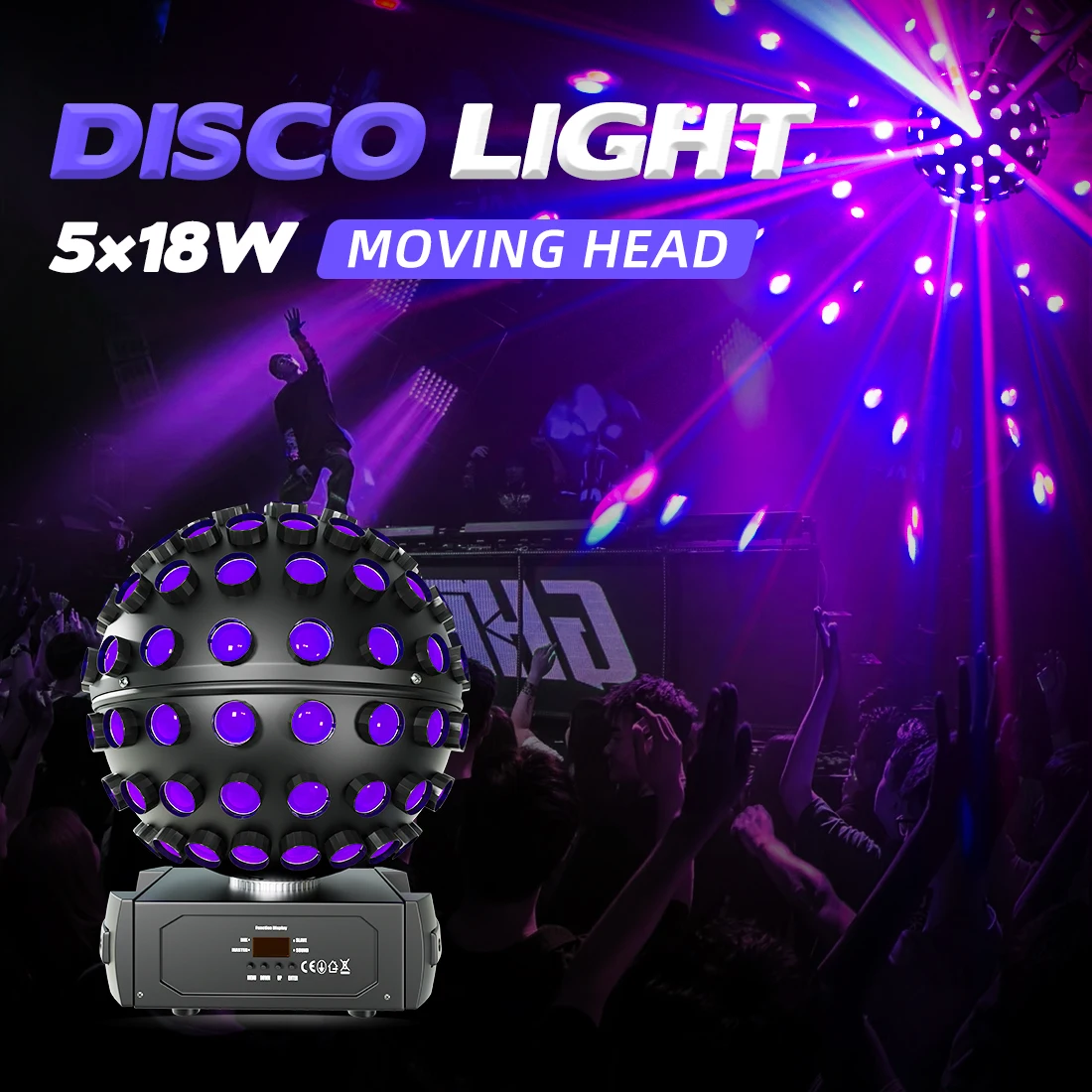 Imagem -02 - Hi-moving Head Disco Ball Light Led de Rotação Feixe Rgbwauv Centerpiece Light Festa Rotativa Strobe para Boate Bar dj