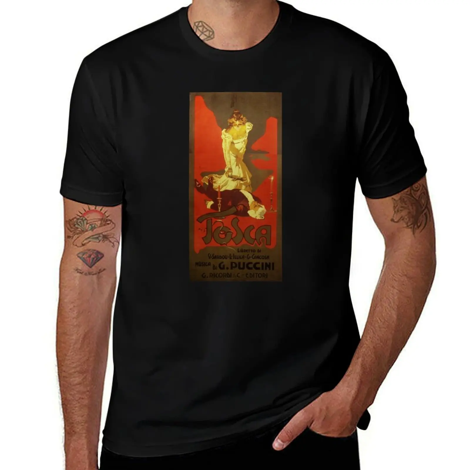 

The Death of Scarpia (Poster of Puccini’s opera Tosca, 1899) T-Shirt Lightweight Hiking T-Shirt