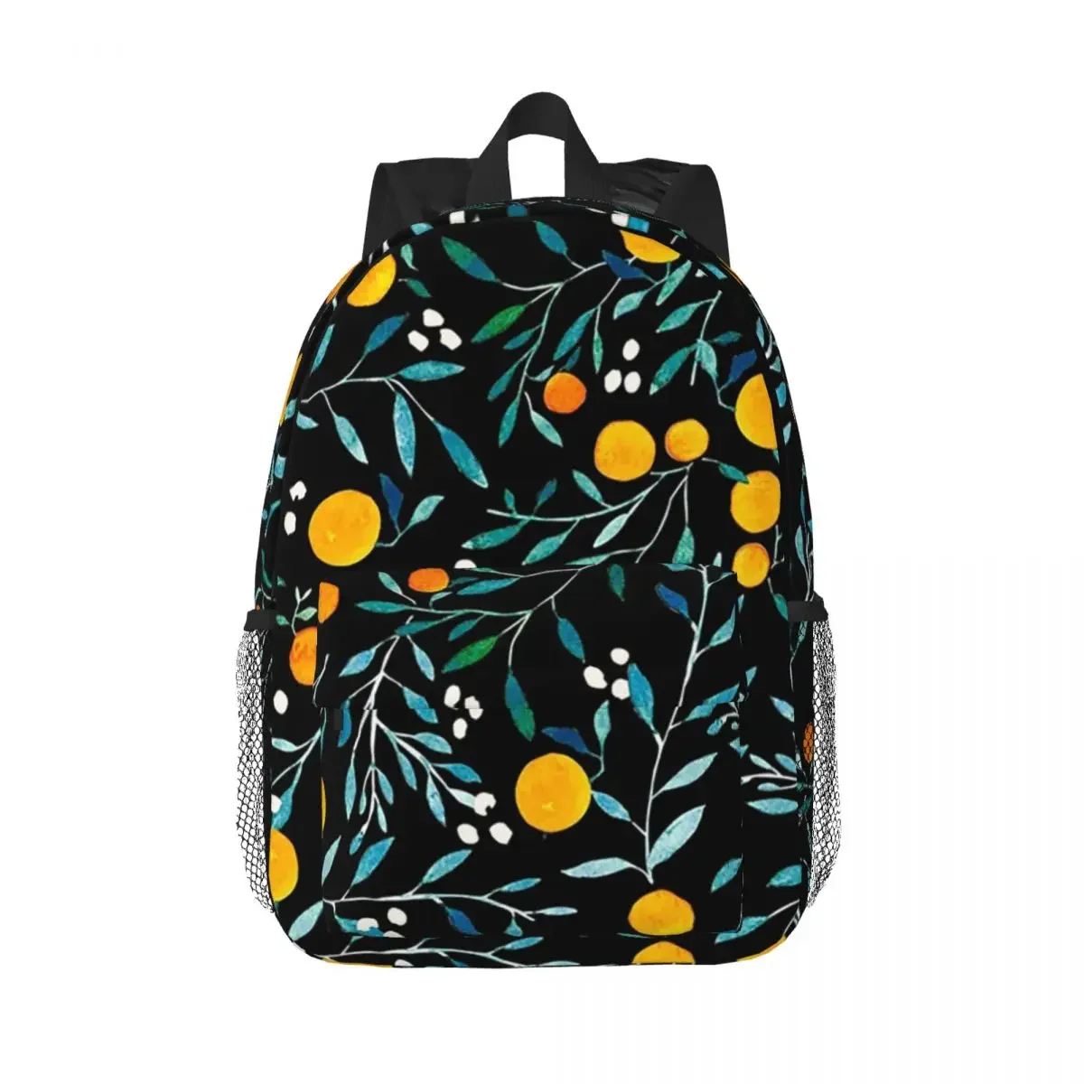 Oranges On Black Backpacks Teenager Bookbag Casual Students School Bags Travel Rucksack Shoulder Bag Large Capacity