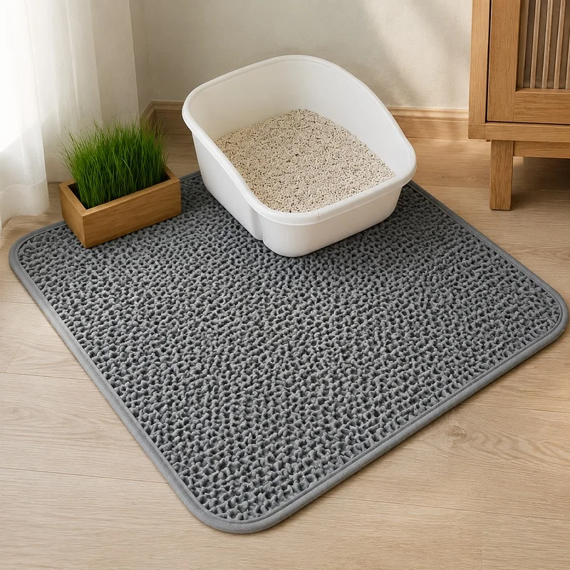 Durable Waterproof Pet Litter Mat with Double Layers, Non-Slip and Washable Pad for Cat Toilet Training