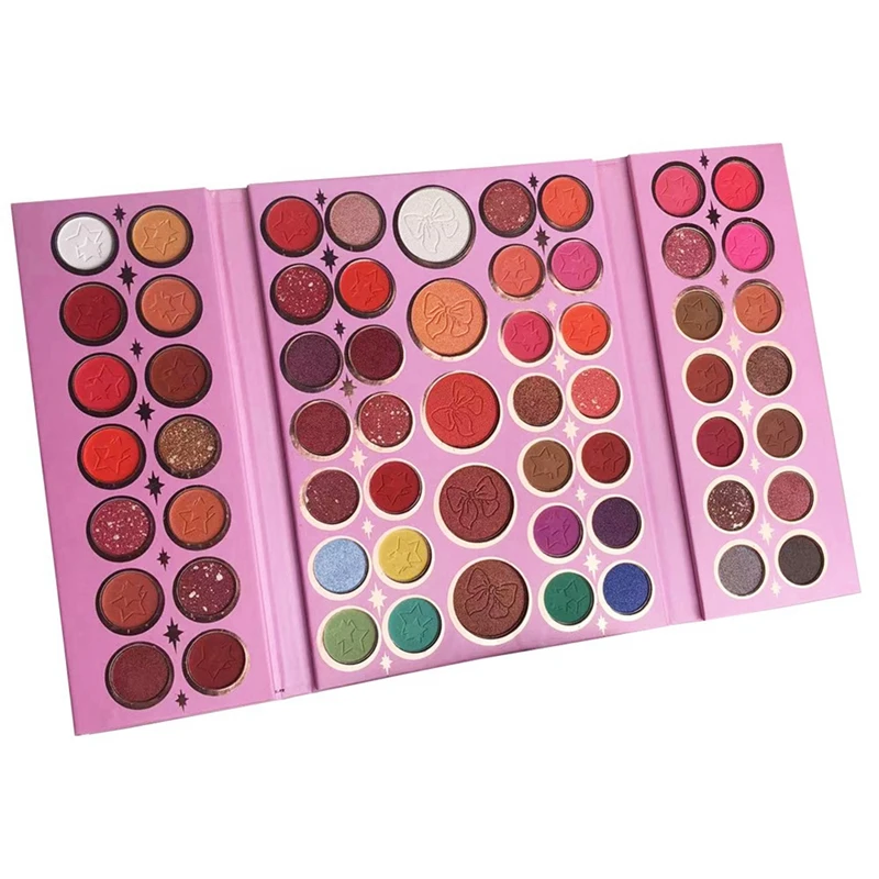 61 Farben Lidschatten-Palette blau rosa Farbe perlmutt matt Glitzer Lidschatten-Palette glänzende Lidschatten Make-up Augen pigment