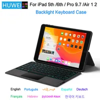 Funda con teclado HUWEI para iPad 6. a generación/iPad 5 a generación 9,7 pulgadas IPad Air 1 2 funda para iPad pro 9,7 A1673 A1674 A1675
