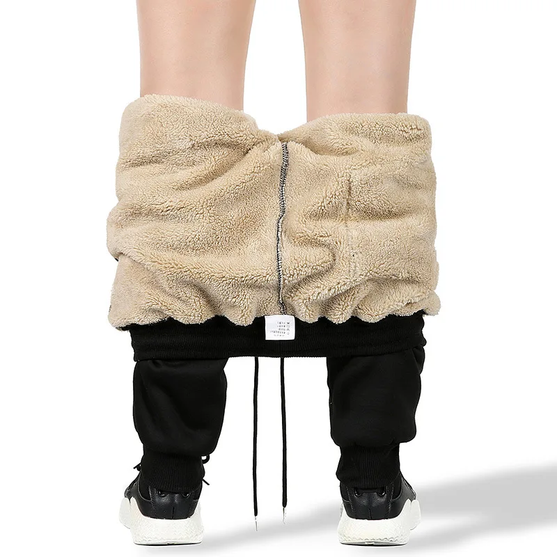 Mens Cashmere Sweatpants Winter Warm Lamb Wool Trousers for Male Lined Fleece Pants Mens Autumn and Winter Casual Joggers Pants - Image 5