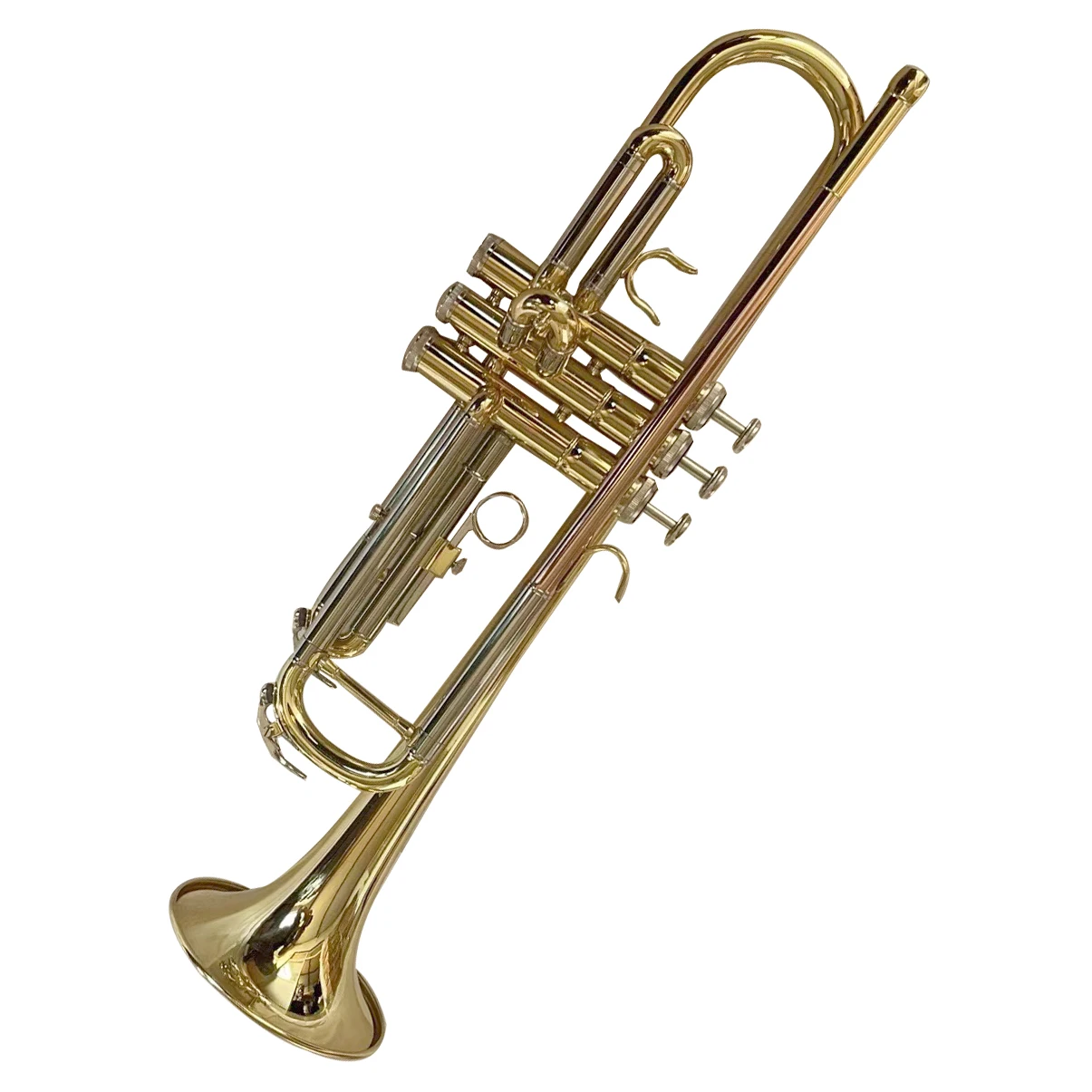 3 colors cooper lead pipe white brass sliding and yellow brass body student trumpet