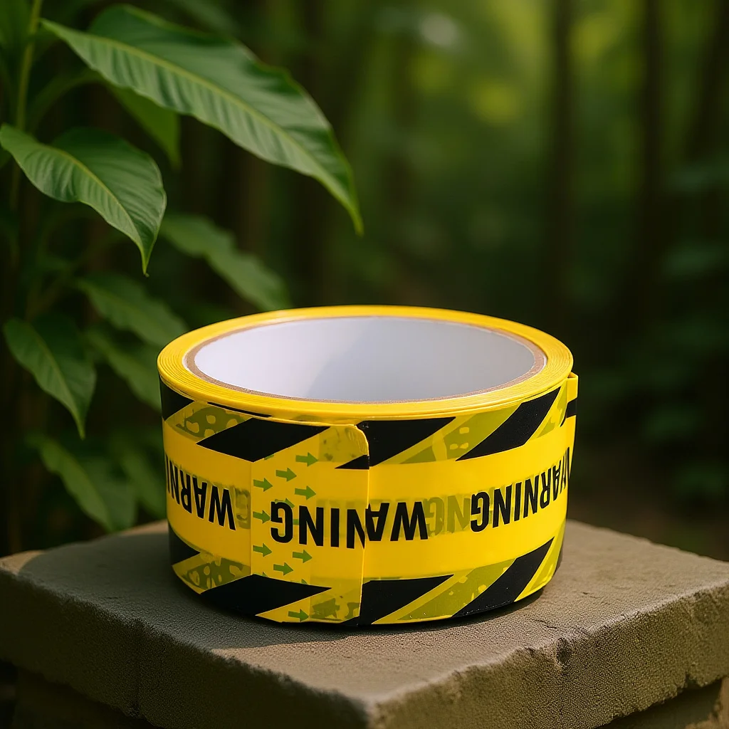 شريط تحذيري للسلامة لاصق عالي الوضوح للمناطق الخطرة ومواقع البناء والأرضيات والجدران والأنابيب باللون الأصفر المتين #1