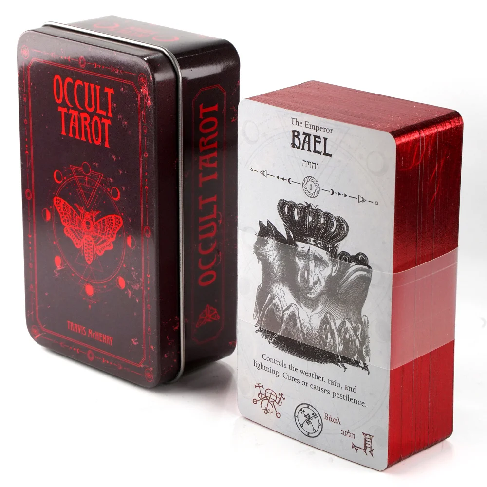 

Occult Tarot Cards in Tin Box Gilded Edge Tarot Deck For Fortune Telling Divination Board Game Cards