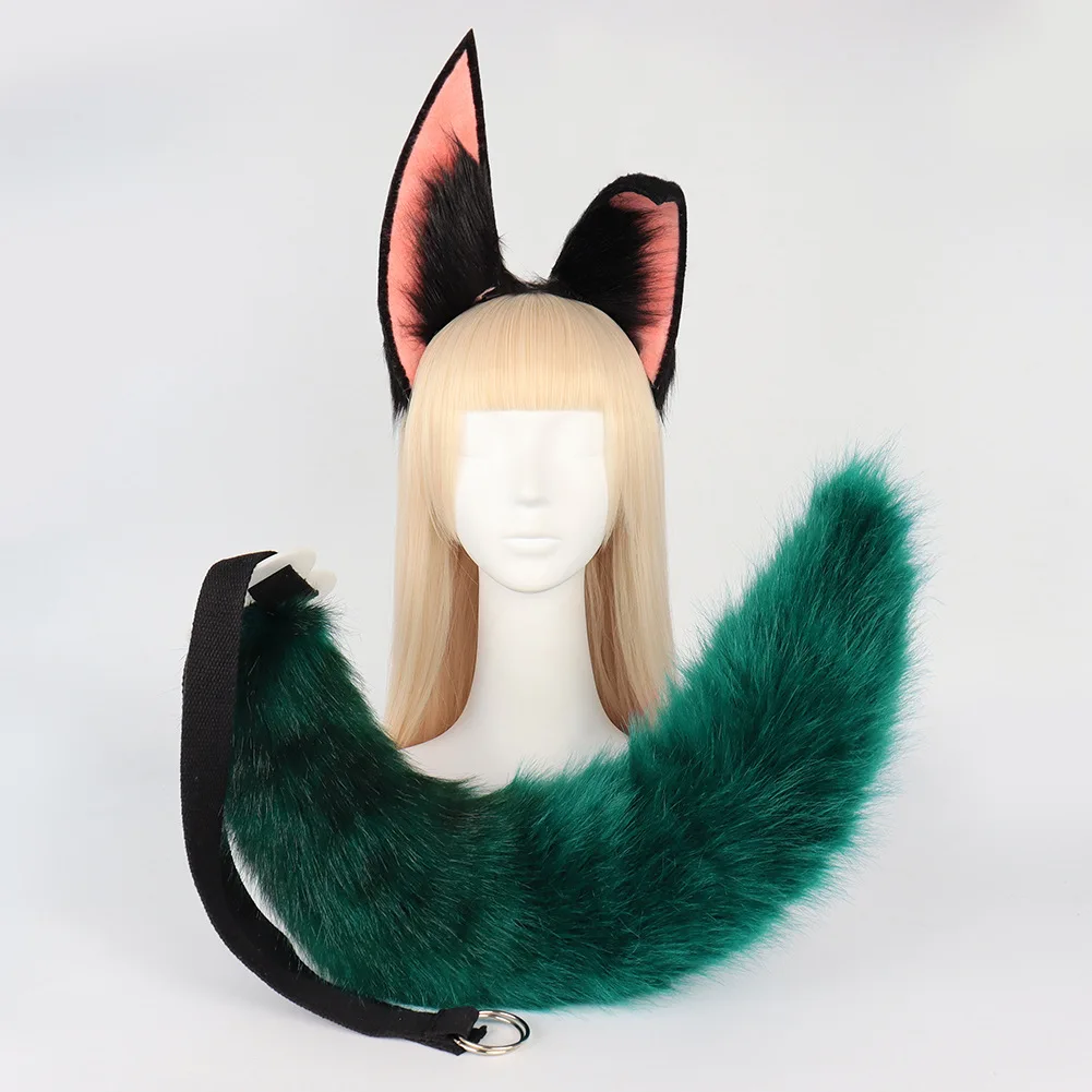 Set of Plush Hair Bands for Cosplay Decoration Animal Ears and Tail Accessories