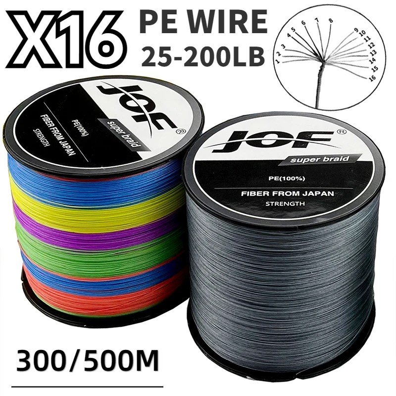 

300M 500M Multifilament High-Density Braided Fishing Line 16 Strands Super Power 25-200LB for Saltwater Sea Fishing Accessories