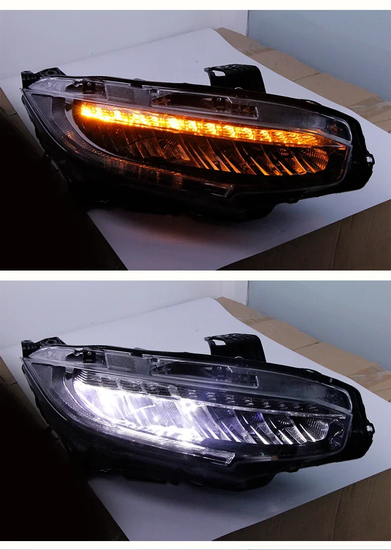 

2 шт. фара в сборе для Honda civic 10th 16-20 светодиодный стример указателя поворота дневные ходовые огни автомобильные товары