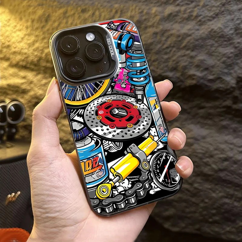 Phone Case For Samsung Galaxy S25 S26 S24 S23 Plus FE  A55 A26Note 20 Ultra A36 A35 A56 A54 IMD Mechanical Gear Pattern Cover