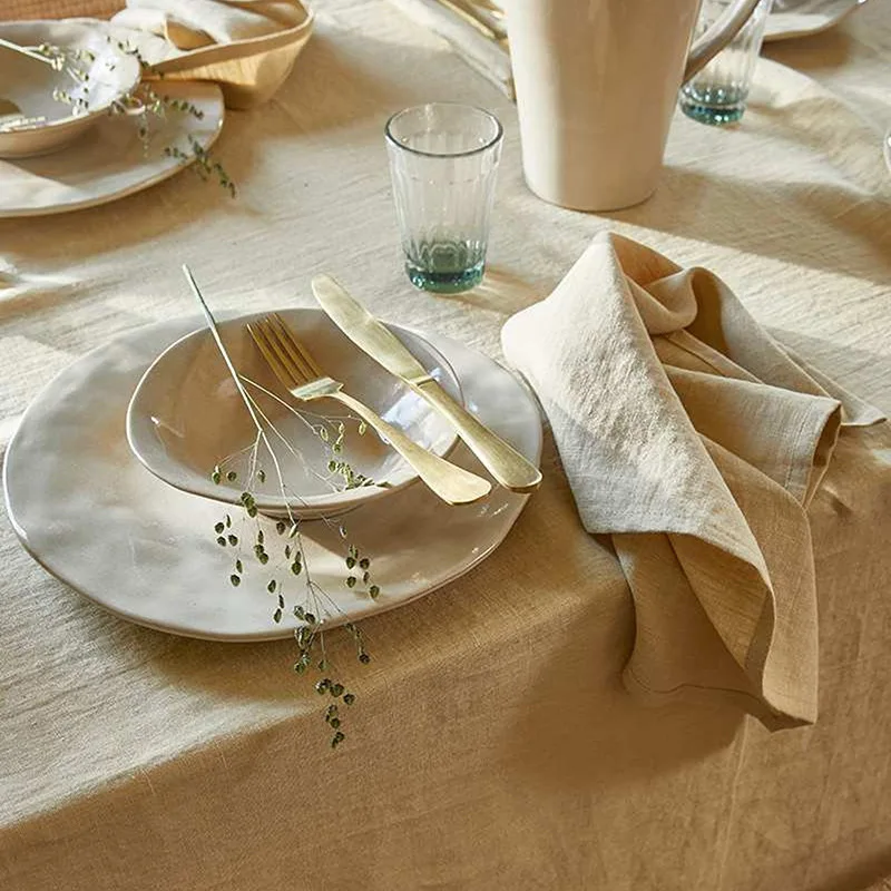 Linen Dinner Napkins - Rustic- Soft and Durable Cloth - Washable and Reusable- 4 Pcs - 20x20 inch
