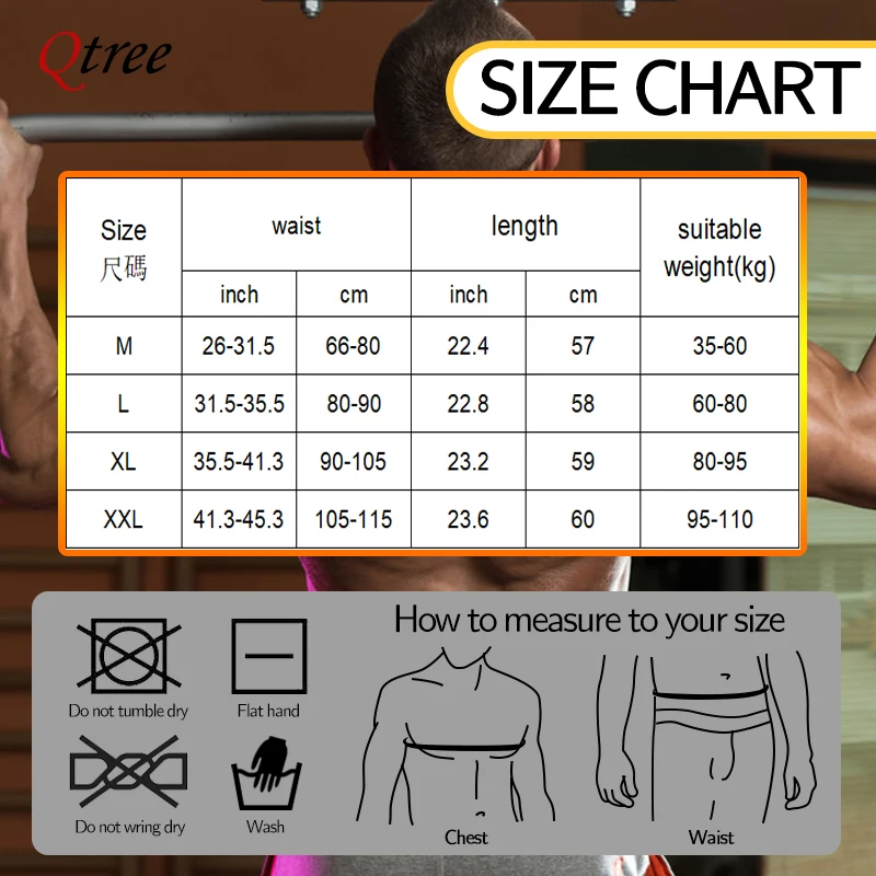 Qtree Men Body Shaper Waist Trainer Tummy Control Compression Shirts Weight Loss Slimming Underwear Seamless Abdomen Fitness