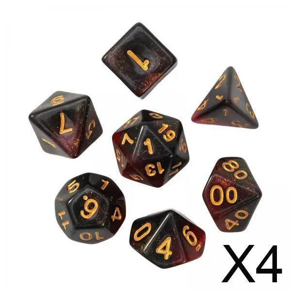 

Acrylic Polyhedral Dices Set Multi Sided Dice Bulk for Tabletop Role Playing Board Games