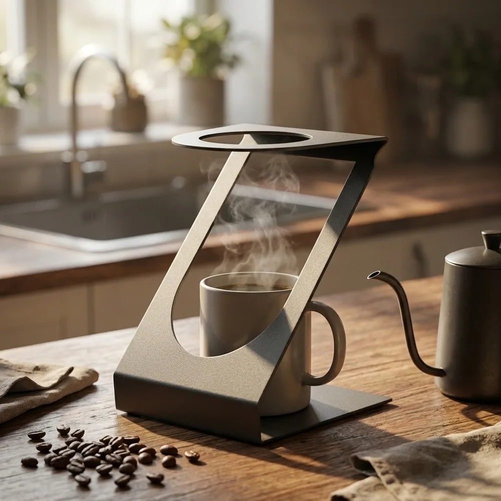 Z-Style Dripper Holder Features Minimalist Frame Design That Complements Modern Kitchen and Specialty Coffee Station Aesthetics