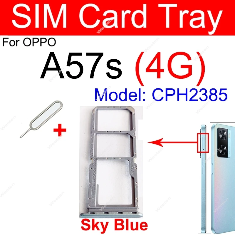 SIM Card Tray For OPPO A57s 4G A57 2016 A58 4G Dual SIM Card Socket SIM Card Slot Reader Holder Replacement Repair Parts