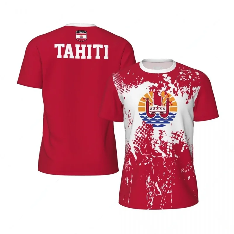 

Модная футболка с Таити, мужская летняя футбольная футболка, спортивные футболки с короткими рукавами для фитнеса, футболки большого размера с круглым вырезом и 3D принтом
