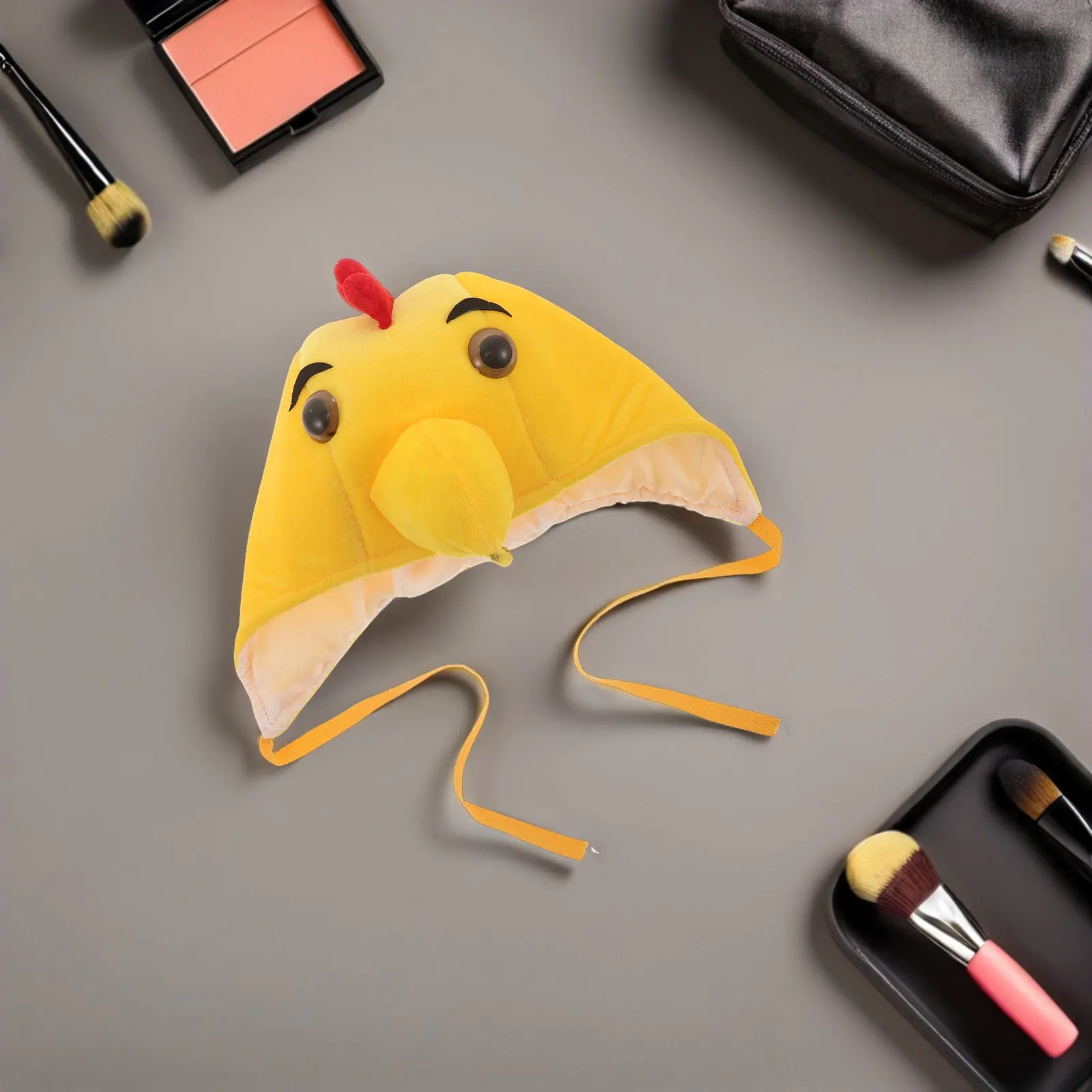 Tiara de Galinha Amarela com Chapéu de Pintinho Macio para Festa, Acessório de Fantasia de Natal, Adereço de Cosplay, Adereço de Cabeça para Festa de Ação de Graças