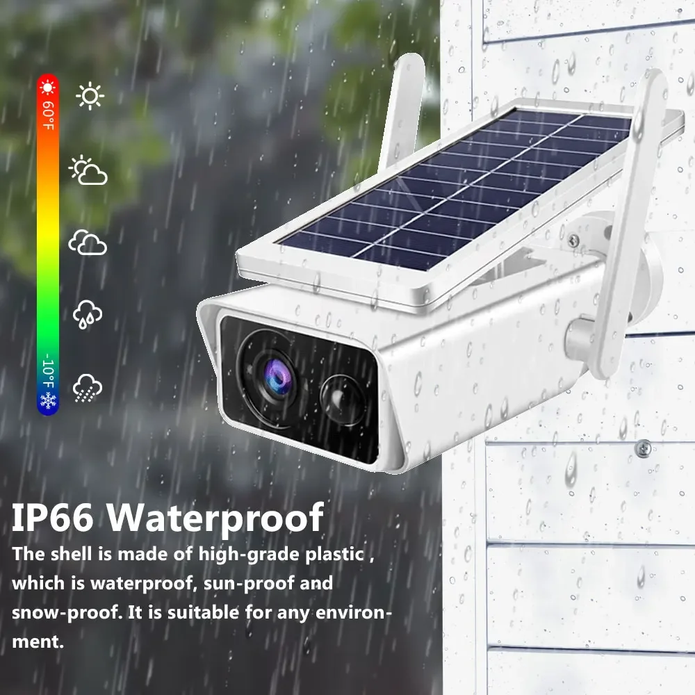 5MP HD WiFi Camera Outdoor Solar Panel Wireless Security Camera Battery Powered PIR Motion IP66 CCTV Surveillance Camera iCSee