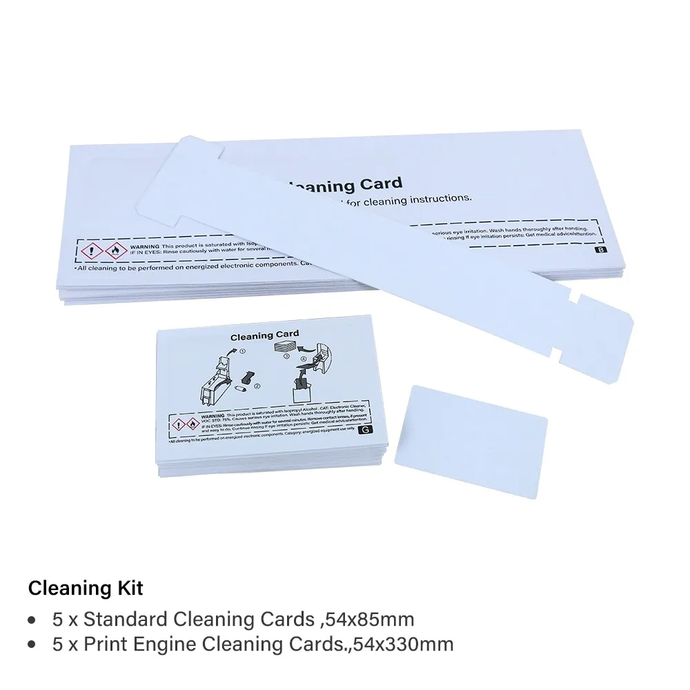 Cleaning Card Kit pack 5pcs short and 5pcs long card for zebra P330i P430i card printer