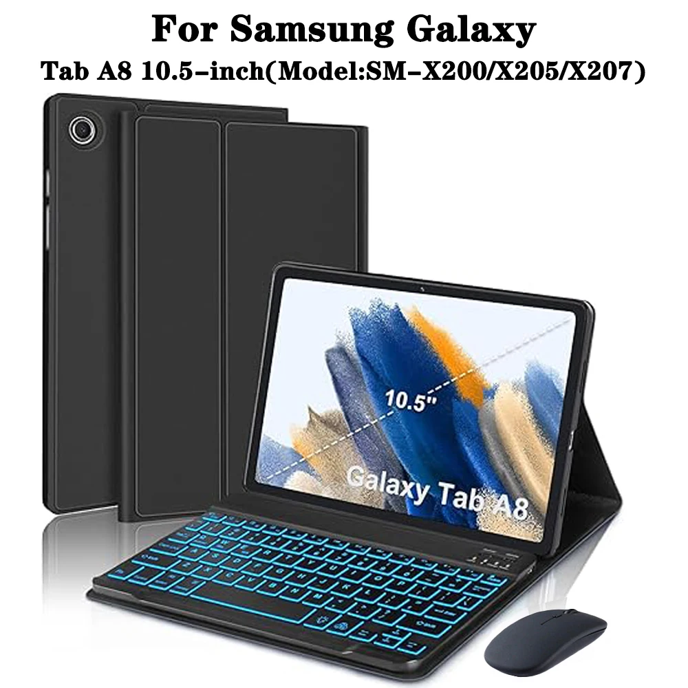 

Чехол с клавиатурой для Samsung Galaxy Tab A8 10,5 дюйма, чехол для планшета Galaxy Tab A8 10,5 дюйма с держателем для карандашей и клавиатурой Bluetooth