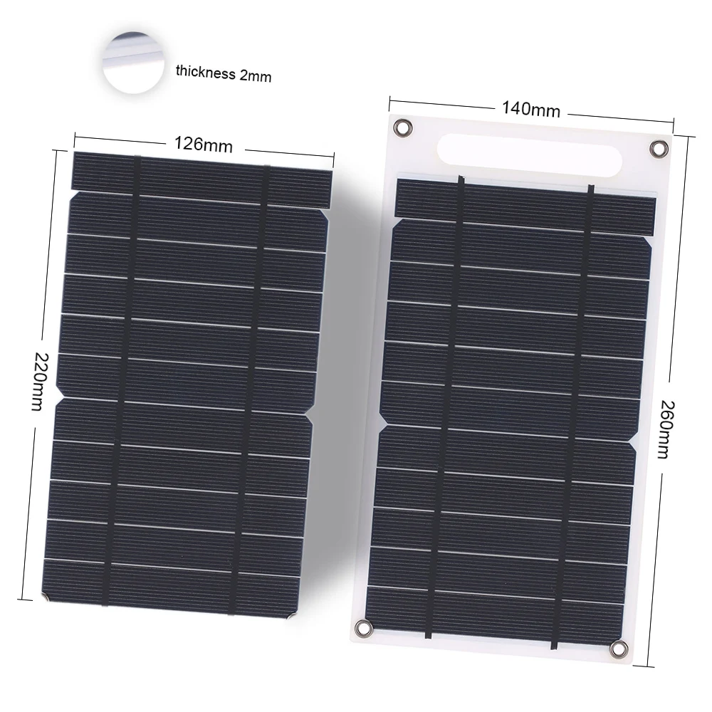 USB-Solarpanel, tragbar, 7,8 W, 6 V, 1300 mA, Solarpanel mit Saugnapf für Reisen, Camping, Wandern, Solarpanel, Camping